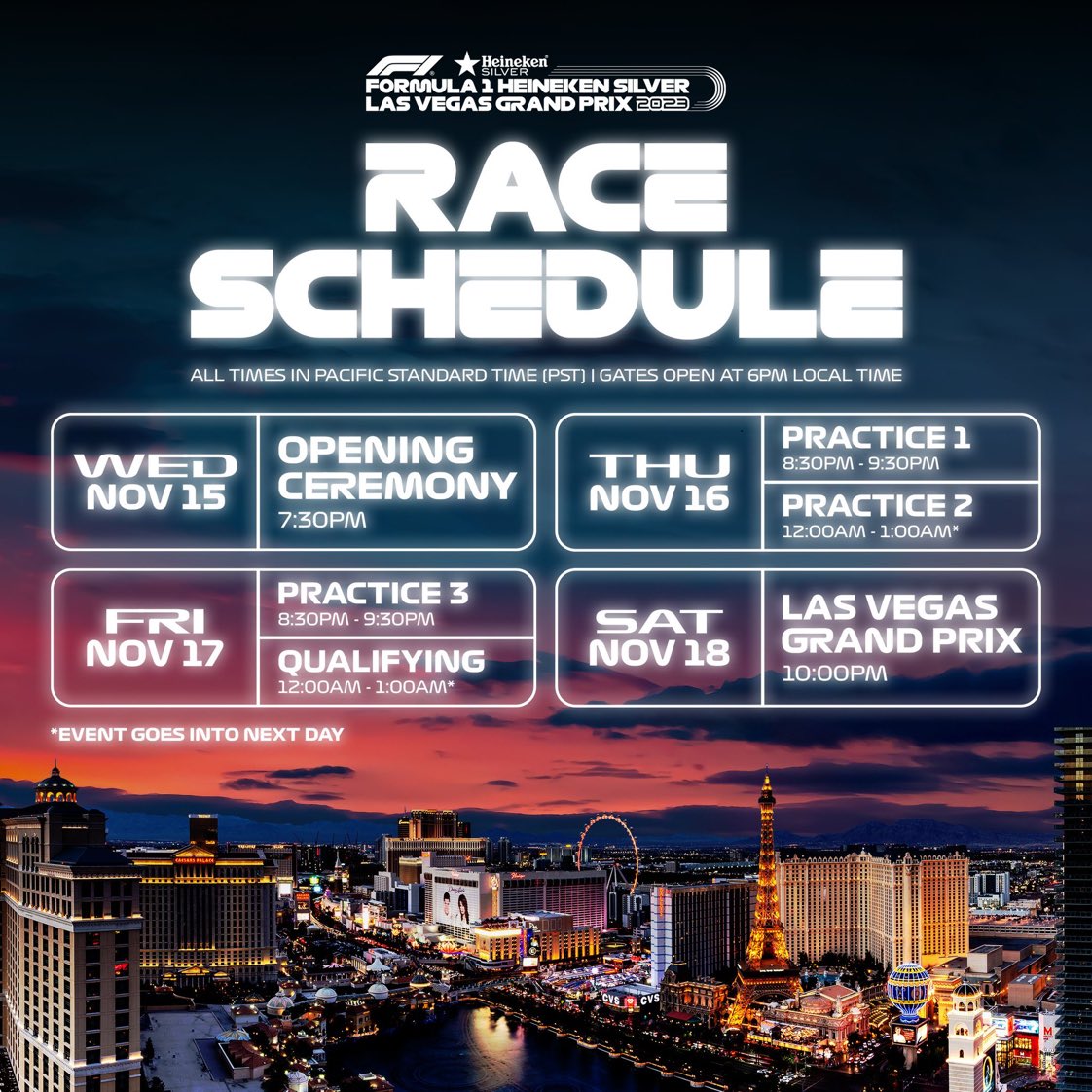 Las vegas race time revealed! Dont miss the action!