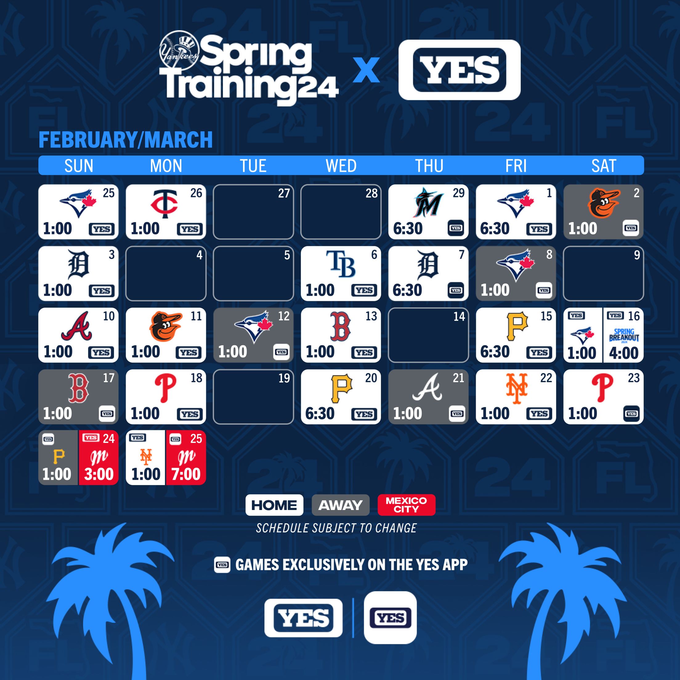 Yankees spring training television schedule: find out where and when to watch the games!