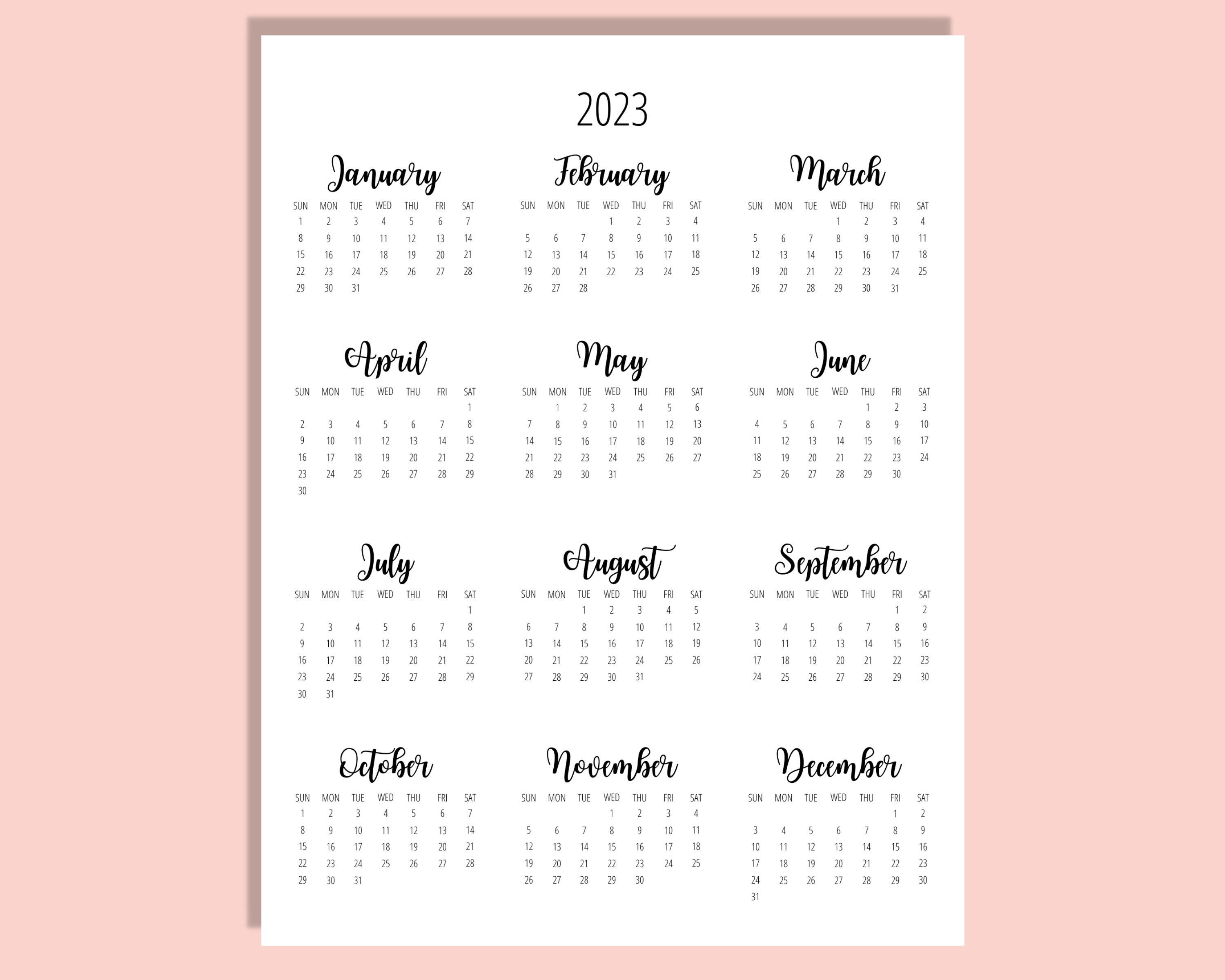 Kalendar 2023: Printable and Customizable!  A Great Way to Organize Your Year!