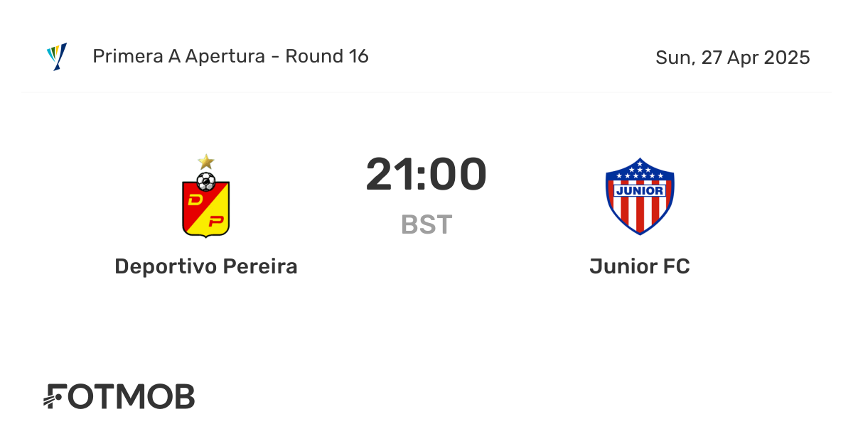 Junior vs Deportivo Pereira: Lineups, News, and Updates Now.