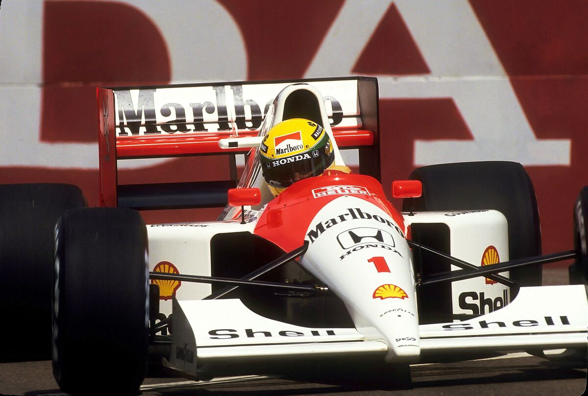 f1 mclaren 1991:Ayrton Senna and the championship car details.