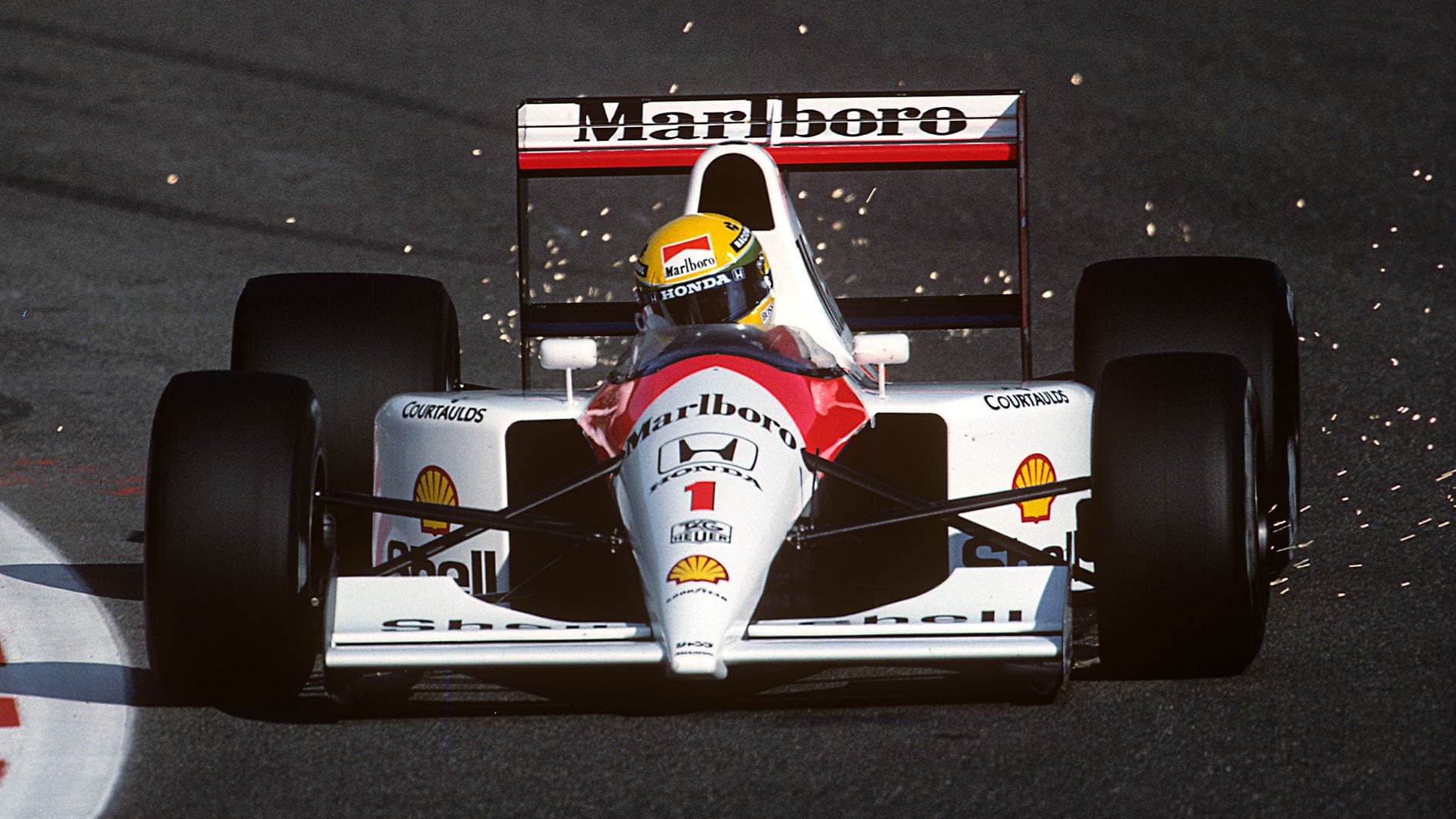 f1 mclaren 1991:Ayrton Senna and the championship car details.