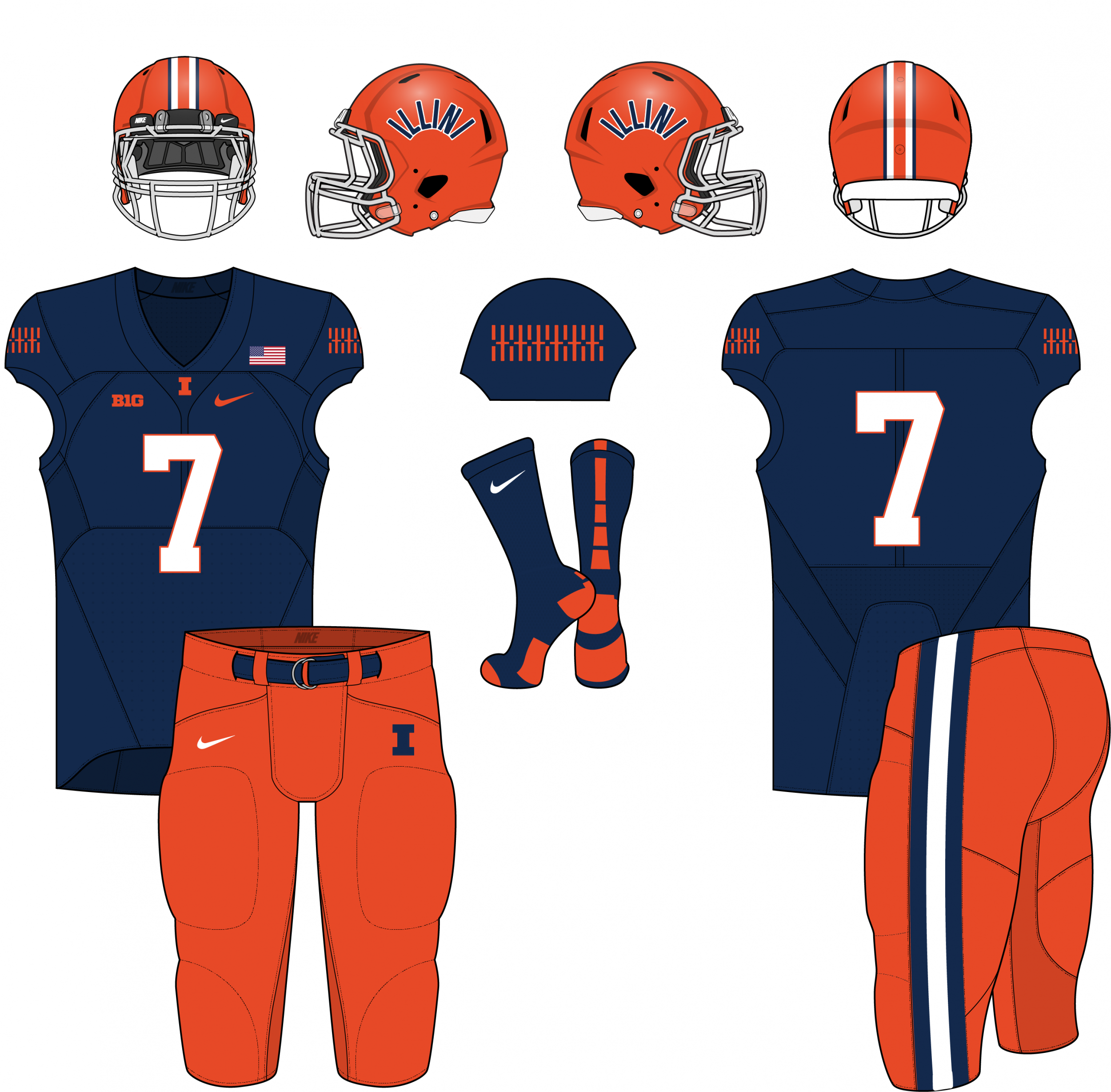 Illinois Football Uniforms Through the Years (A Look Back at the Classic Styles)