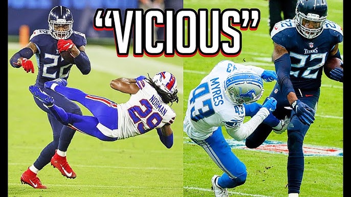 Derrick Henry Stiff Arm Compilation: NFLs Most Powerful Move.