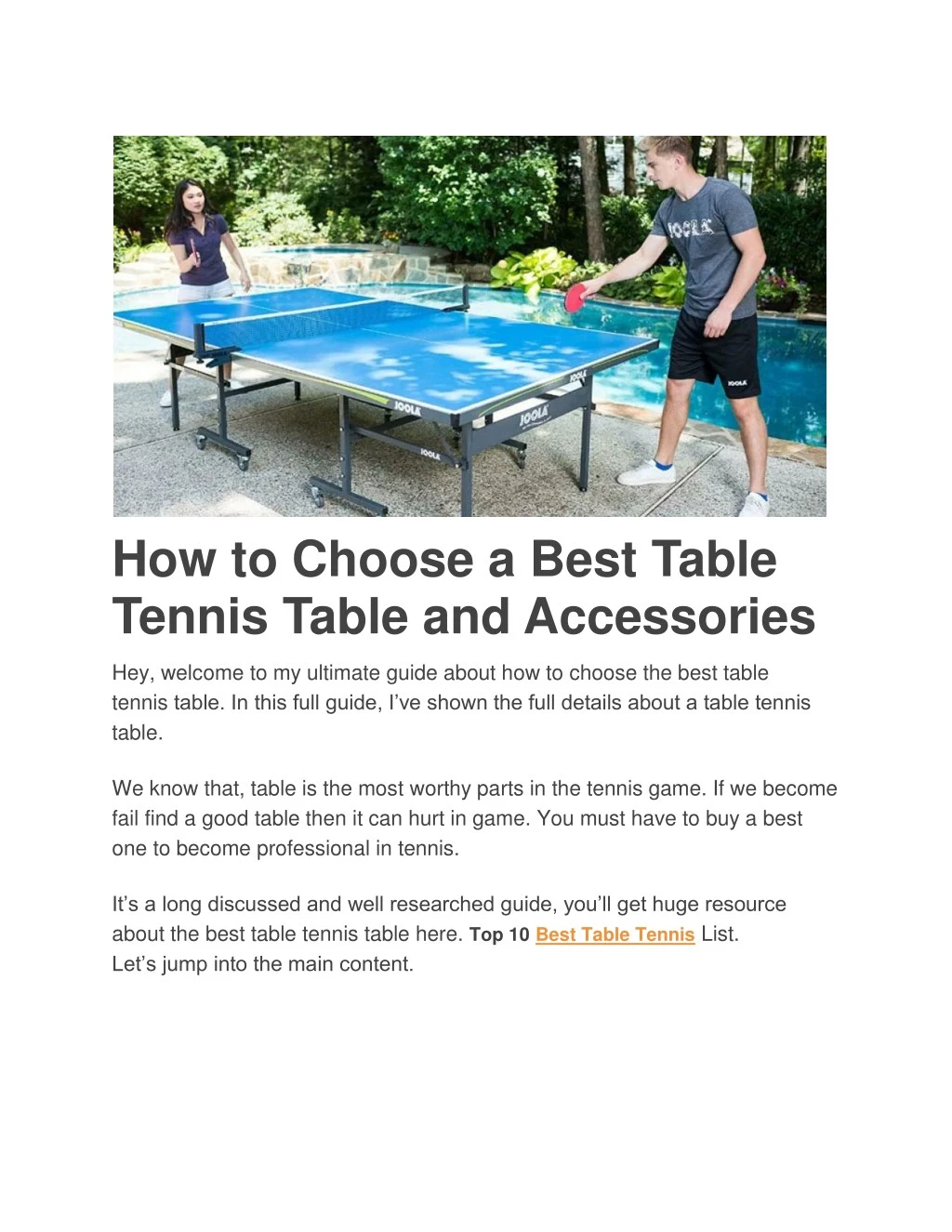 Professional Tennis Table Buying Guide: Top Tips for Choosing!