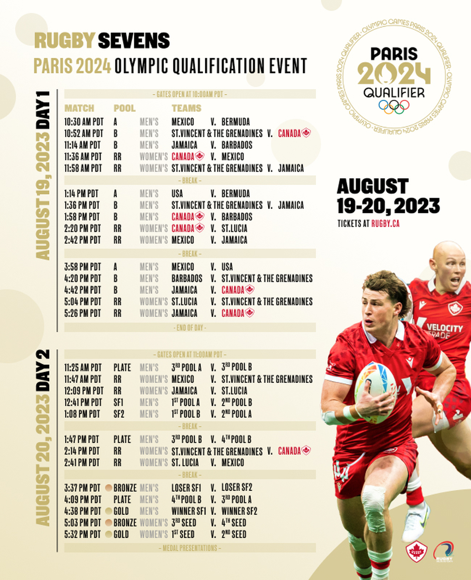 When are the Canada Rugby Olympics games being played? Check the full schedule and important match times now.
