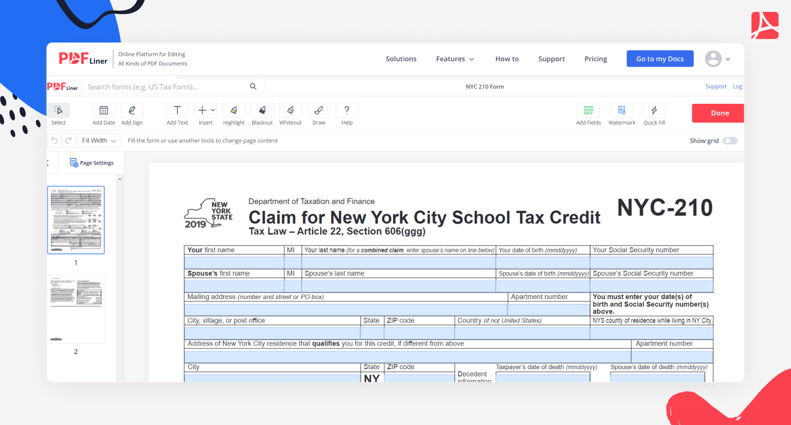 Where can I download the official nyc-210 form 2023? Get the correct version directly from the source.
