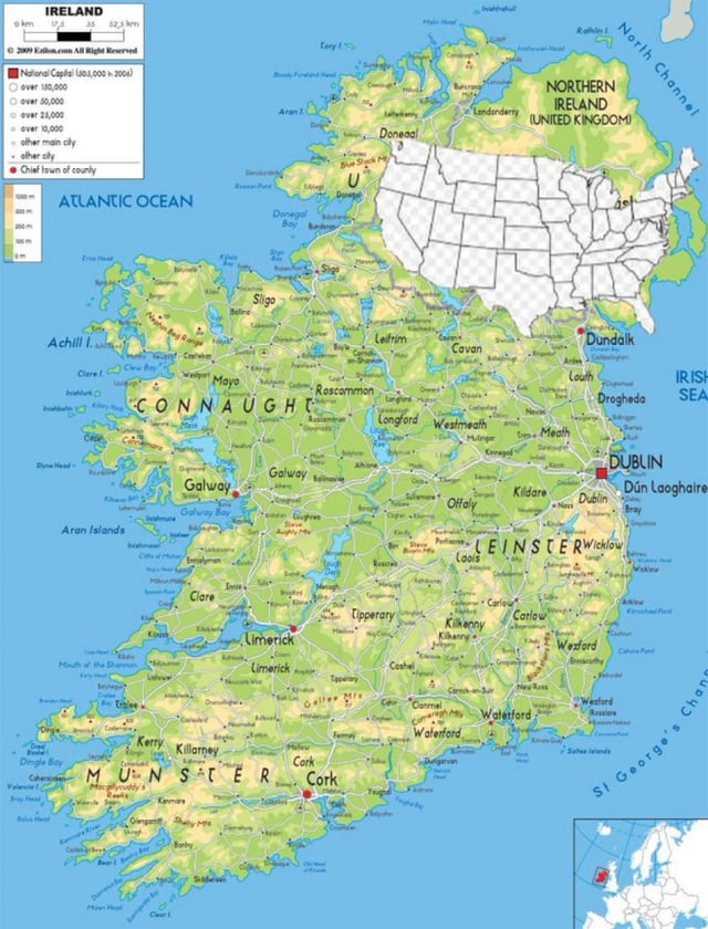 How big is Ireland compared to a state? Youll be surprised by this size fact.