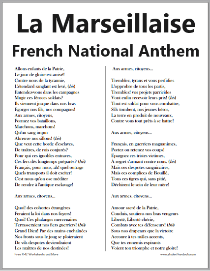 Looking for simple words to the French national anthem in English? Get a clear translation and its explanation today.