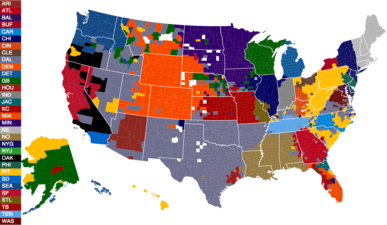 How do nfl fans by state compare? See a full breakdown across all American states now!