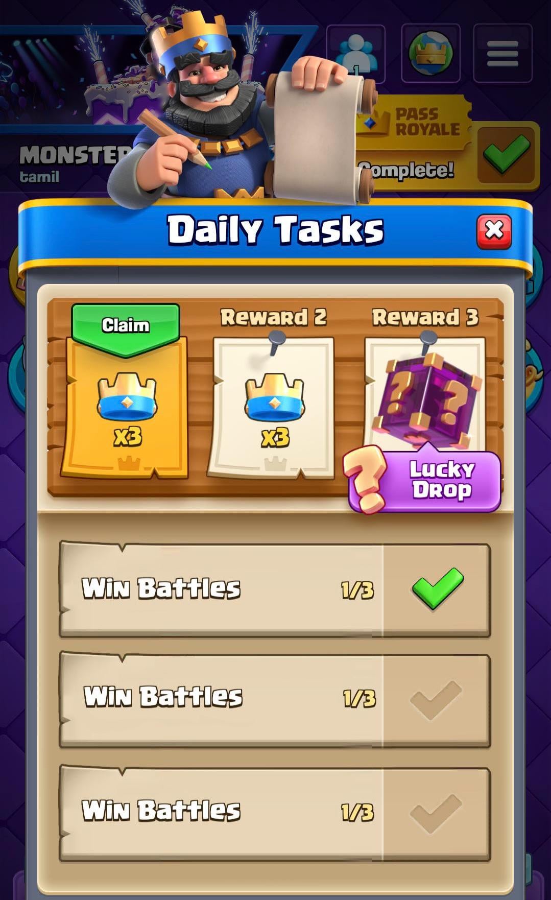 Daily royal run challenges? (Complete tasks and get rewards)