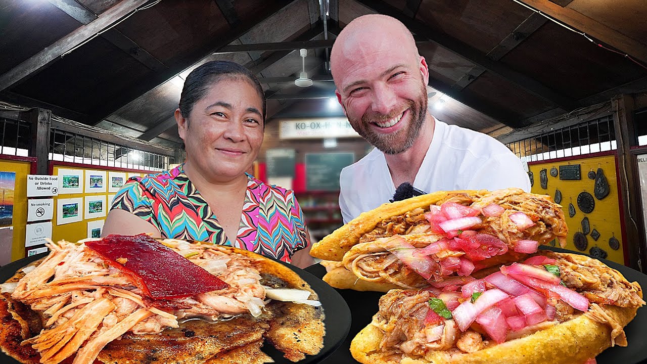 Eating at San Ignacio Market Belize best local snacks and street food you must try