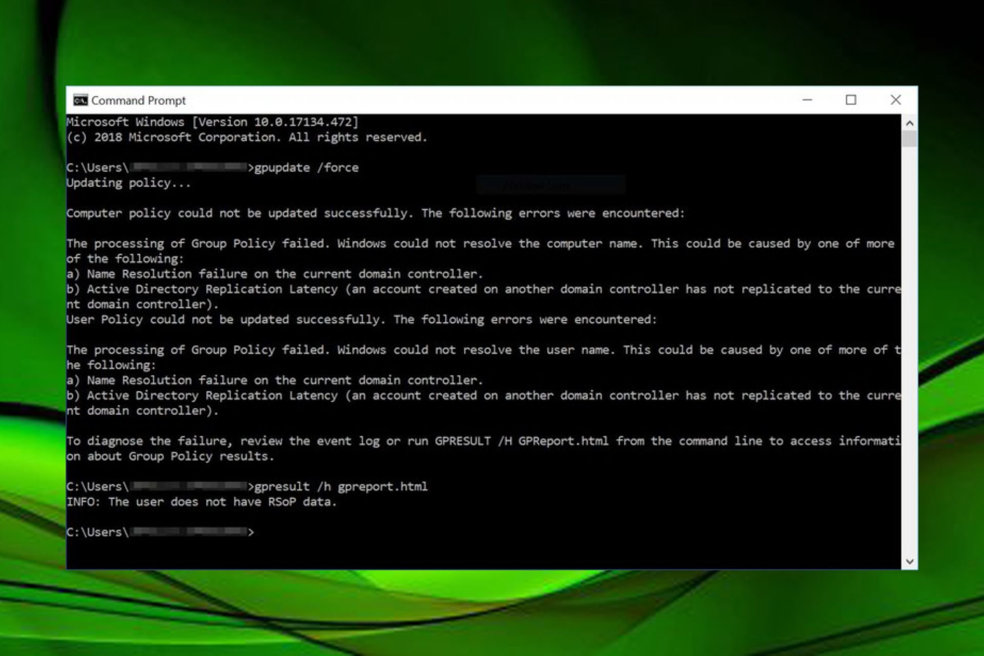 Troubleshoot gpupdate force not working with simple methods here